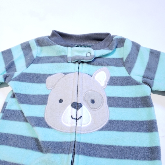 0-3M Dog Onesie Carter's | Blue Grey Fleece - Picture 2 of 3